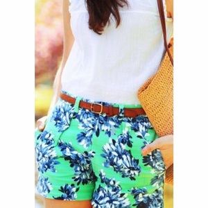 J.Crew Tap Short in Photo Floral- Green Rose